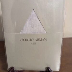 GIORGIO ARMANI CALZE Silvery-Gray Pinstripe Pantyhose Career/Glam Size B NIP